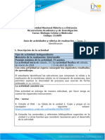 Guía de Actividades y Rúbrica de Evaluación - Tarea 3 - Identificación