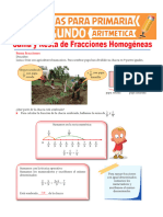 Suma y Resta de Fracciones Homogéneas para Segundo de Primaria