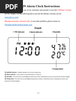 Jall V18039 Clock User Manual