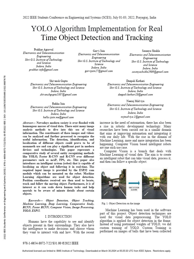 YOLO Algorithm Implementation For Real Time Object Detection and ...