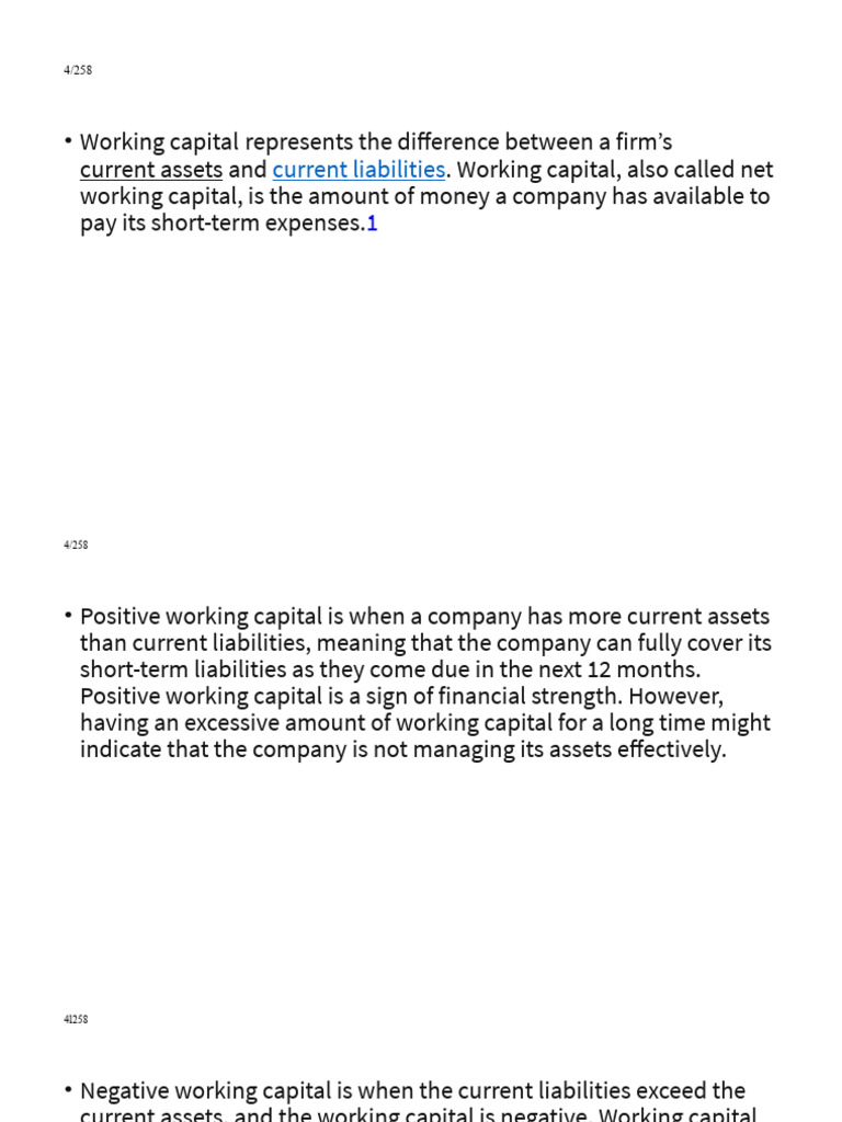 Understanding Working Capital and Cash Flow | PDF | Working Capital ...