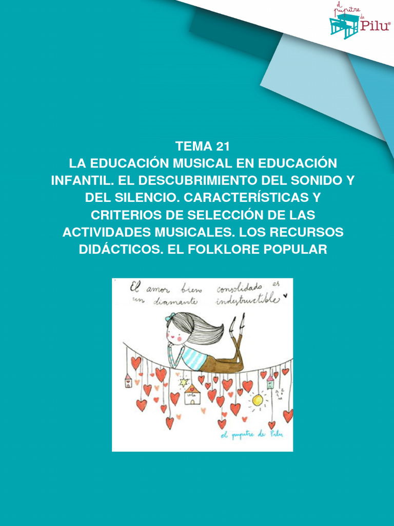 Educación Musical en Infantil: Tema 21 | PDF | Sonido | Canciones