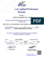 Certificado Raul Daniel de La Rosa