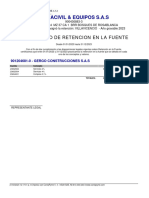 Certificado de Retención en La Fuente GERGO CONSTRUCCIONES S.A.S