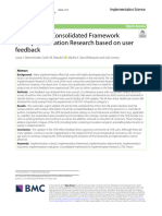 The Updated Consolidated Framework For Implementation Research Based On User Feedback