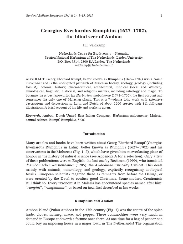 Rumphius: The Blind Seer of Ambon | PDF