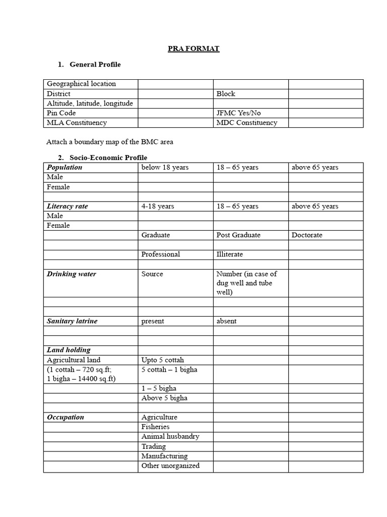 Parsodi PRA Format | Download Free PDF | Agriculture | River