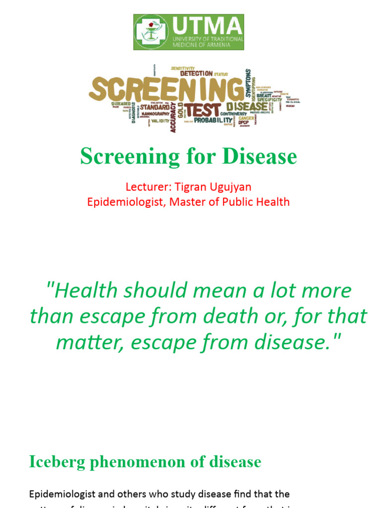 Prescriptive Screening for Disease Detection | PDF | Sensitivity And ...