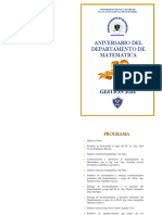 Programa Acto de Aniversario Del Departamento