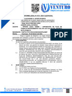 Opinión Legal Sobre - Aprobación de Plan de Trabajo Mantenimiento Vial de Las Calles Del Distrito de Plicomayo.