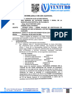 OPINION LEGAL - SOBRE NULIDAD DE CERTIFICADO DE POSESIÓN 001-2023 OTORGADO A VICTOR TEODOSIO NAVARRO CANTARÍN