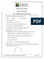 Practice Worksheet (Euclid's Geometry)