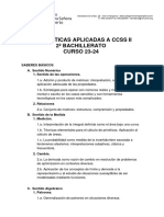 Criterios y saberes básicos Matemáticas Aplicadas a las CCSS II 2º BACH 23-24