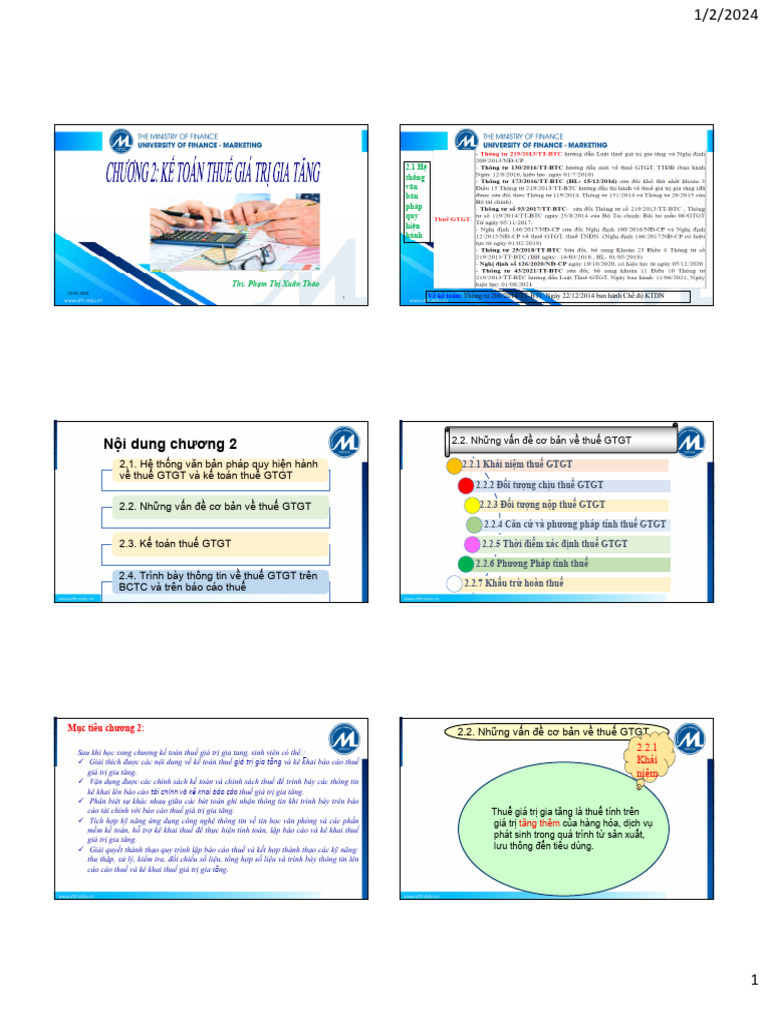 KTT - Chuong 2 - Ke Toan Thue GTGT | PDF