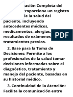 Información Completa Del Paciente Proporciona Un Registro Detallado de La Salud Del Paciente, Incluyendo Antecedentes Médicos, Medicamentos, Alergias, Resultados de Exámenes y Tratamientos Prev