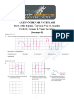 10 Sinif Fizik 2 Donem 1 Yazili