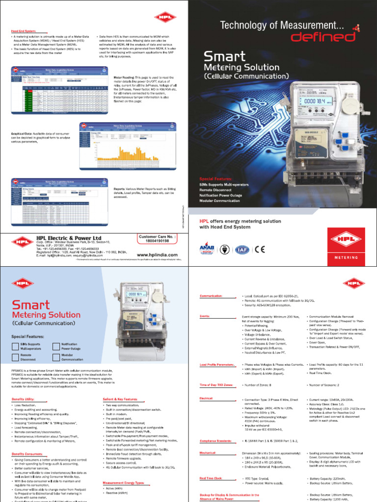 Brochure of HPL Smart Metering solution-Cellular communication | PDF