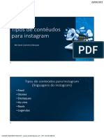 Tipo de Conteudos para Instagram. Feed