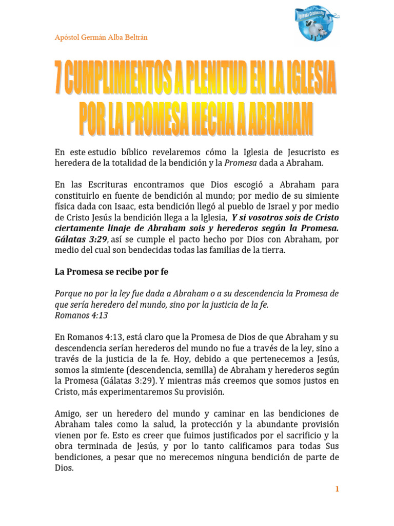 La Promesa de Abraham y la Iglesia | PDF | Abrahán | Cristo (título)