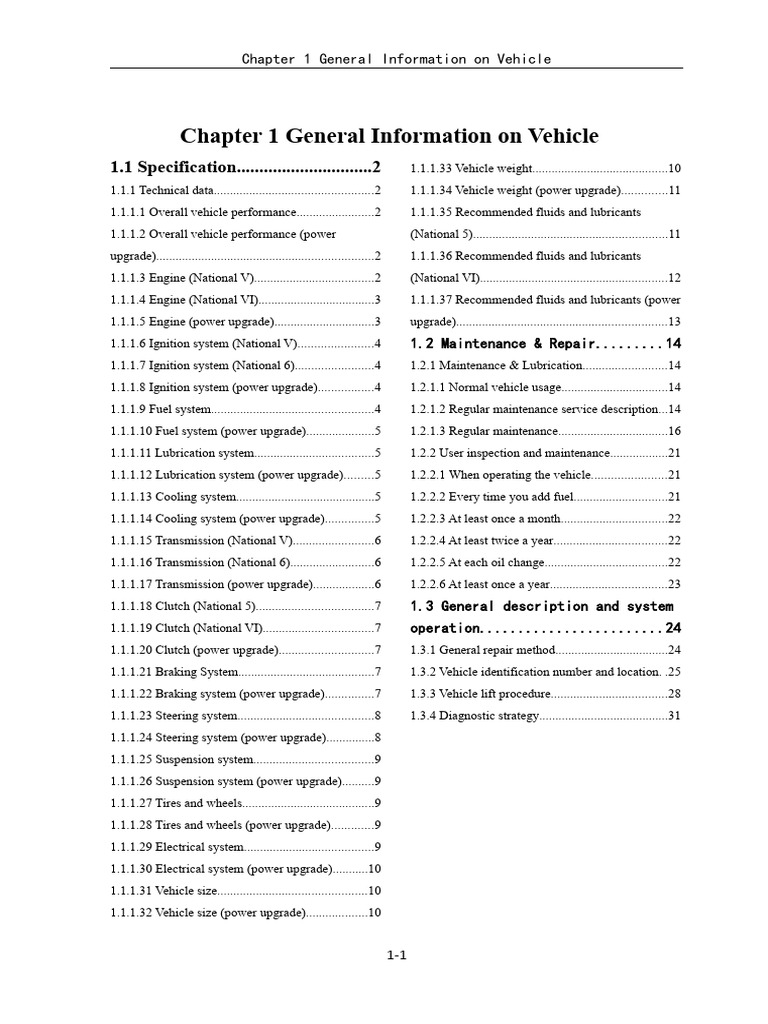 Vehicle Specifications and Maintenance Guide | PDF | Motor Oil | Fuel ...