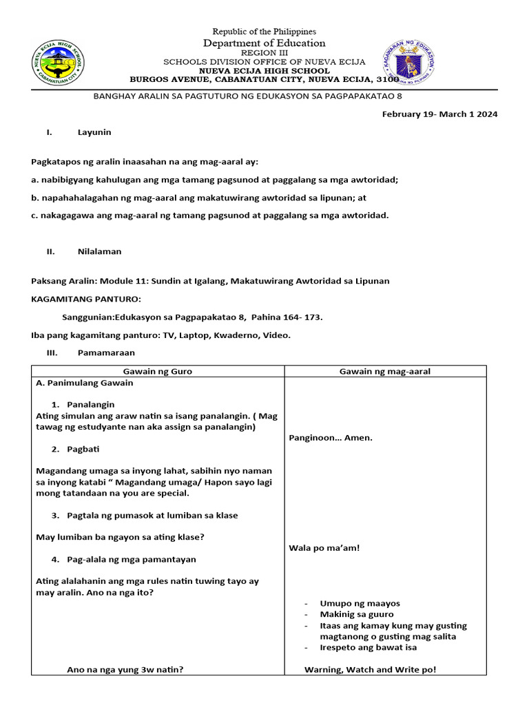 Grade 8 Awtoridad | PDF