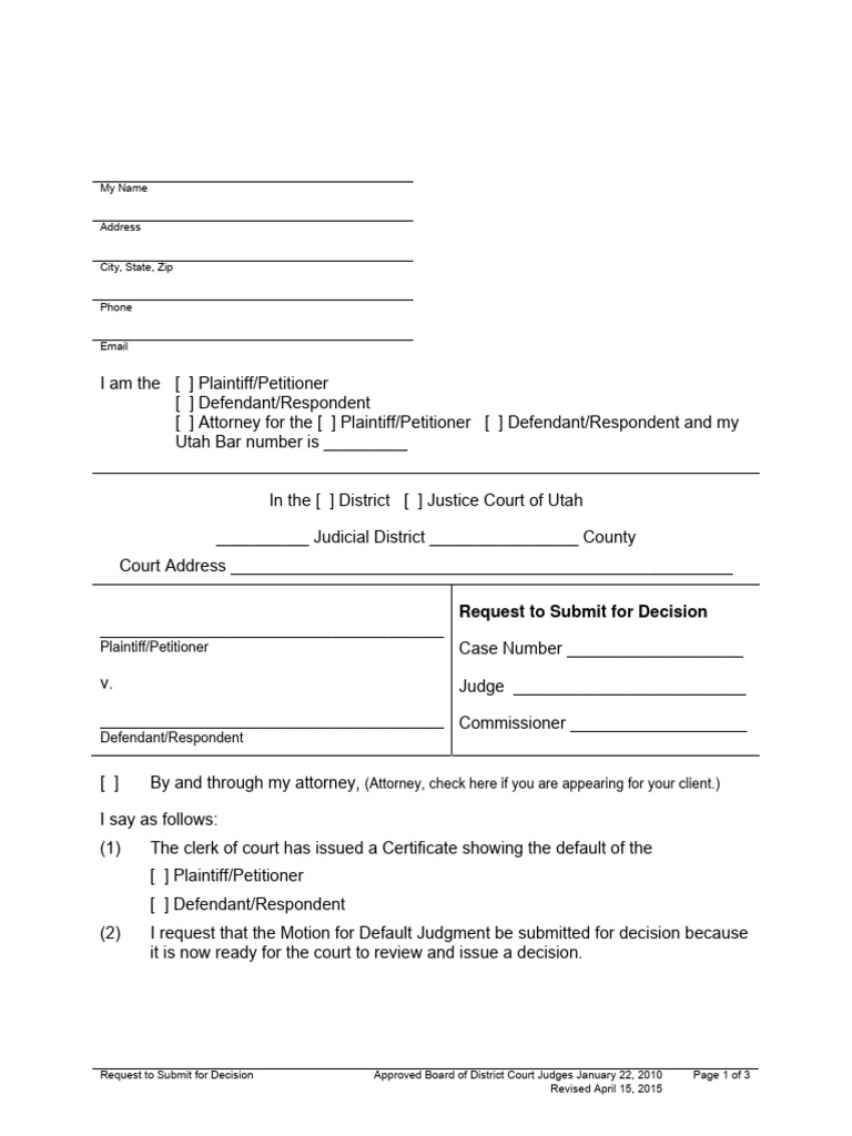 Request for Default Judgment Submission | PDF | Service Of Process ...