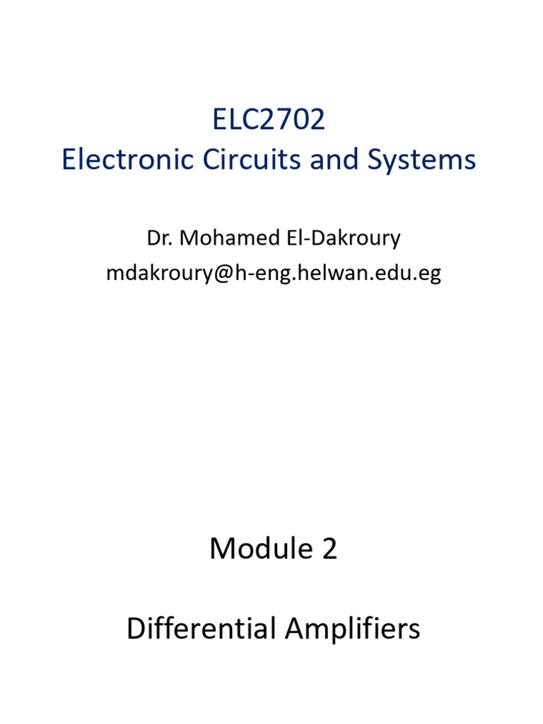 Differential Amplifier Overview | PDF | Amplifier | Electrical Impedance