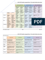 Aqa GCSE Lang P1Q5 Student Friendly Mark Scheme