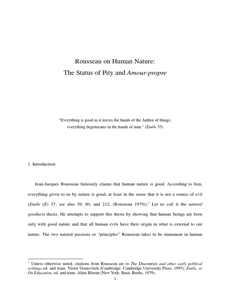 Rousseau_on_Human_Nature_The_Status_of_P PDF Emile, Or On Education Jean Jacques Rousseau