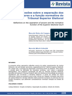 CAMPOS, M. v. - SCHMIDT, M. W. - Reflexões Sobre A Separação Dos Poderes e A Função Normativa Do Tribunal Superior Eleitoral