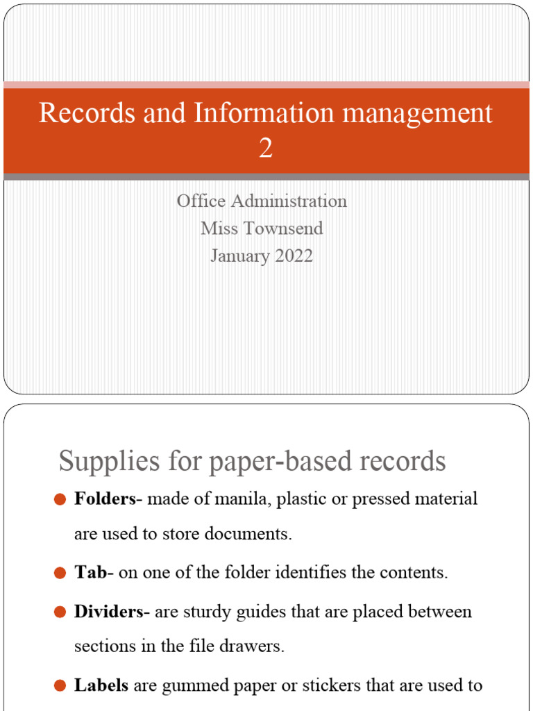 Records and Information Management Essentials | PDF | Computer Data ...