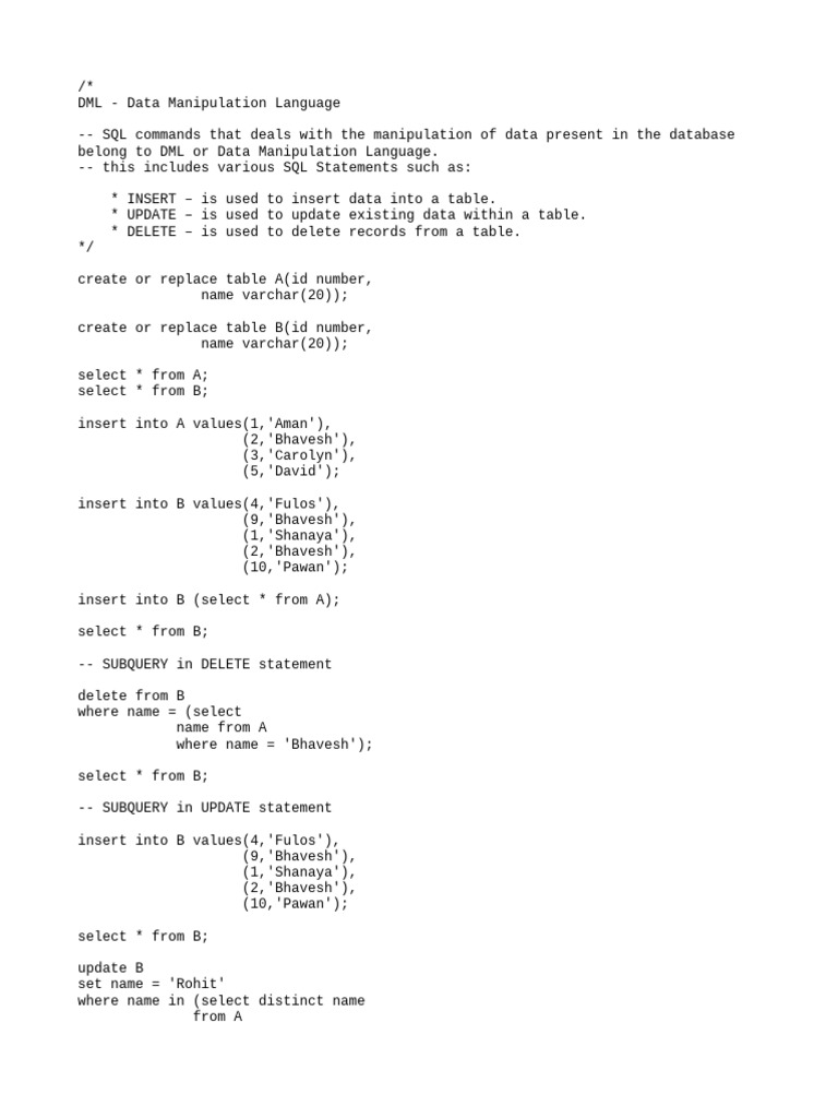 Insert, Delete & Update Operations | PDF
