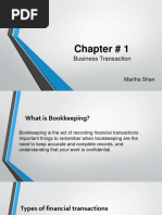 Chapter # 1 Business Transaction