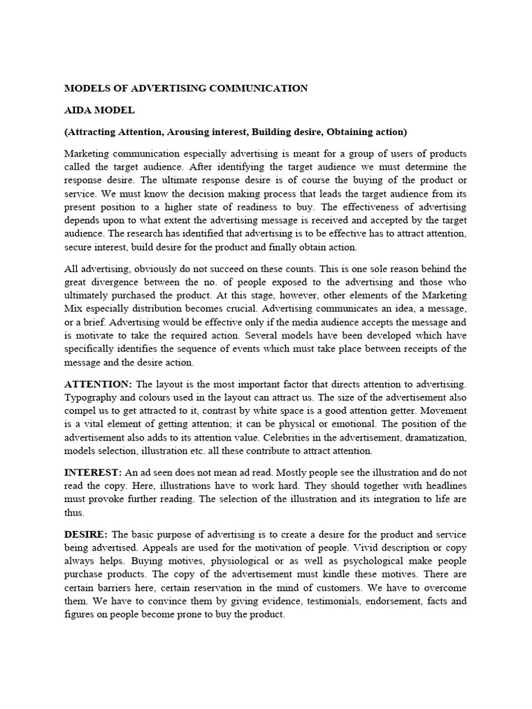 Models of Advertising | PDF | Self Actualization | Advertising
