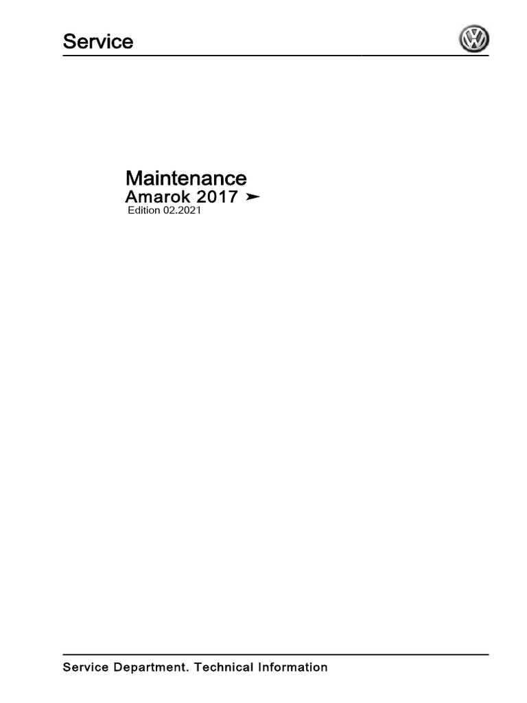 VW Amarok 2017 Maintenance Eng | PDF | Diesel Engine | Vehicle Technology