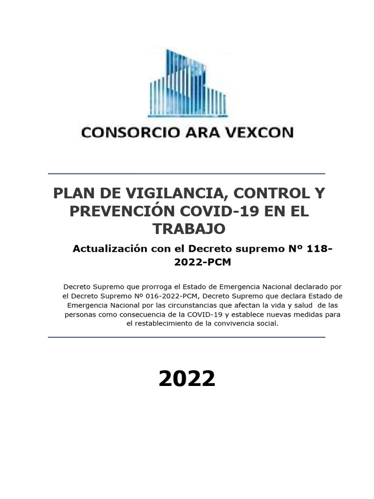 Plan COVID-19 Consorcio ARA Vexcon | PDF | Virus | Seguridad y salud ...