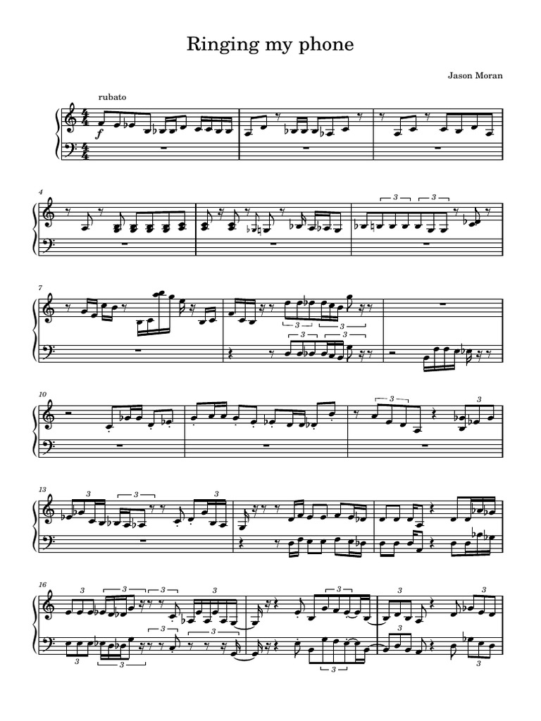 Ringing My Phone: Jason Moran Rubato | PDF