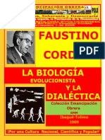 Libro Nro. 147. La Biología Evolucionista y La Dialéctica. Faustino Cordón. Colecc. E.O. GMM