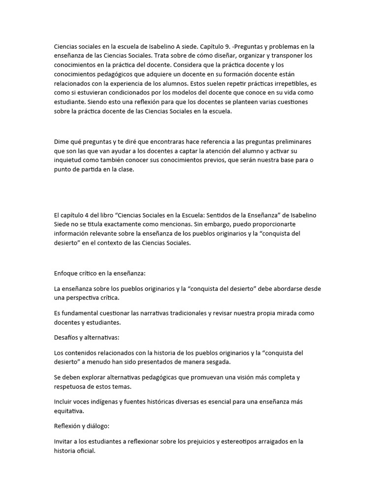 Ciencias Sociales en La Escuela de Isabelino a Siede | PDF | Enseñando ...