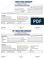 Visiting Card Requsition form