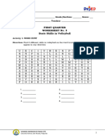 Mapeh 8: First Quarter Worksheet No. 3 Basic Skills in Volleyball