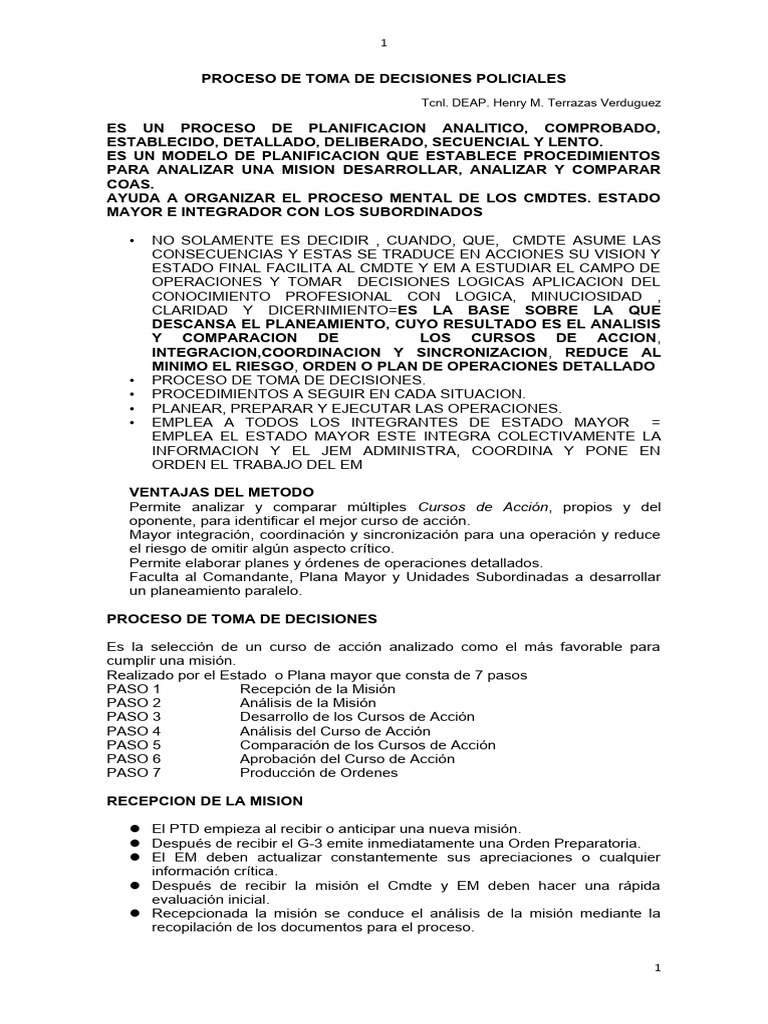 Proceso de Toma de Decisiones | PDF | Comando y control | Toma de ...