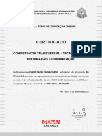 Certificado Senai Tecnologia Da Informaçao