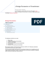 Calculations For Design Parameters of TR