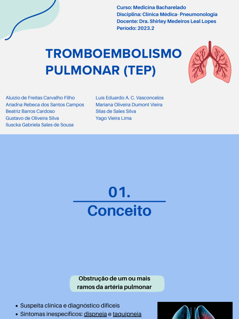 Diagnóstico e Tratamento do TEP | PDF | Sistema cardiovascular ...