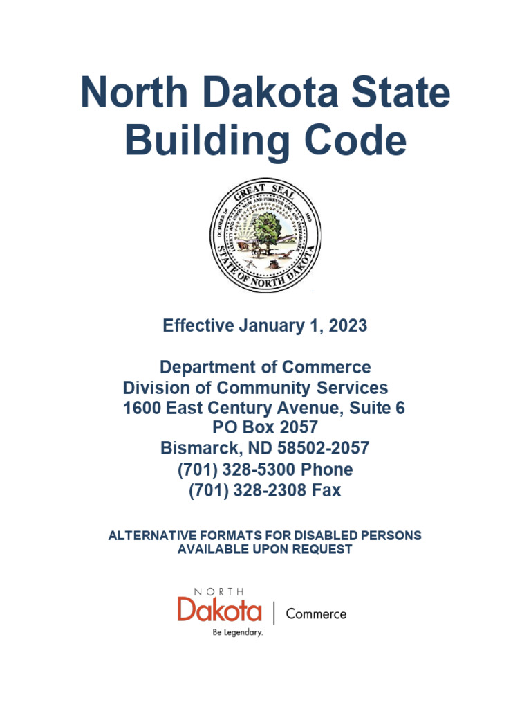 2023 NDState Building Code Book | PDF | Stairs | Building Code