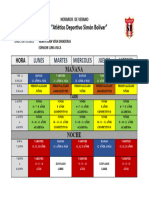 CLUB "Atlético Deportivo Simón Bolívar": Lunes Martes Miercoles Jueves Viernes
