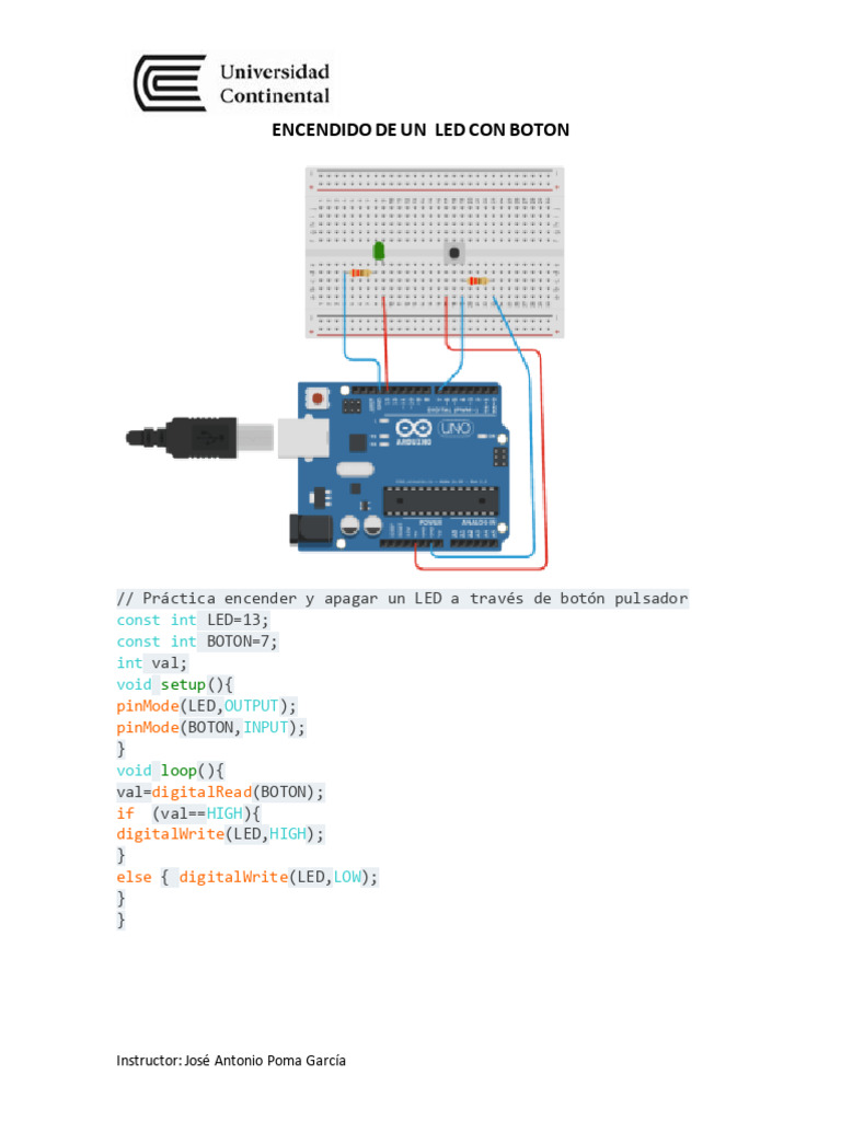 Encendido de Un Led Con Boton | PDF