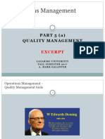 Operations Management - Part 5a - Quality Management