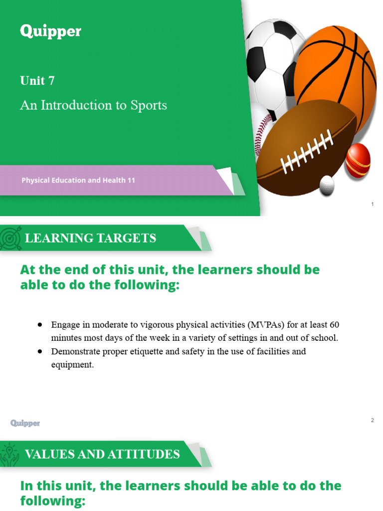 Introduction to Sports in PE & Health | PDF | Sports | Athletic Sports